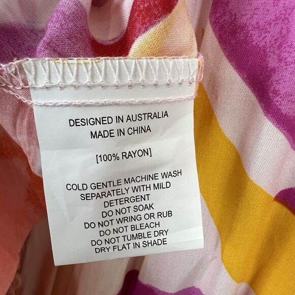 Abel The Label Anthropologie Womens Multicolor Floral High Low Swing Dress Small - Picture 6 of 6